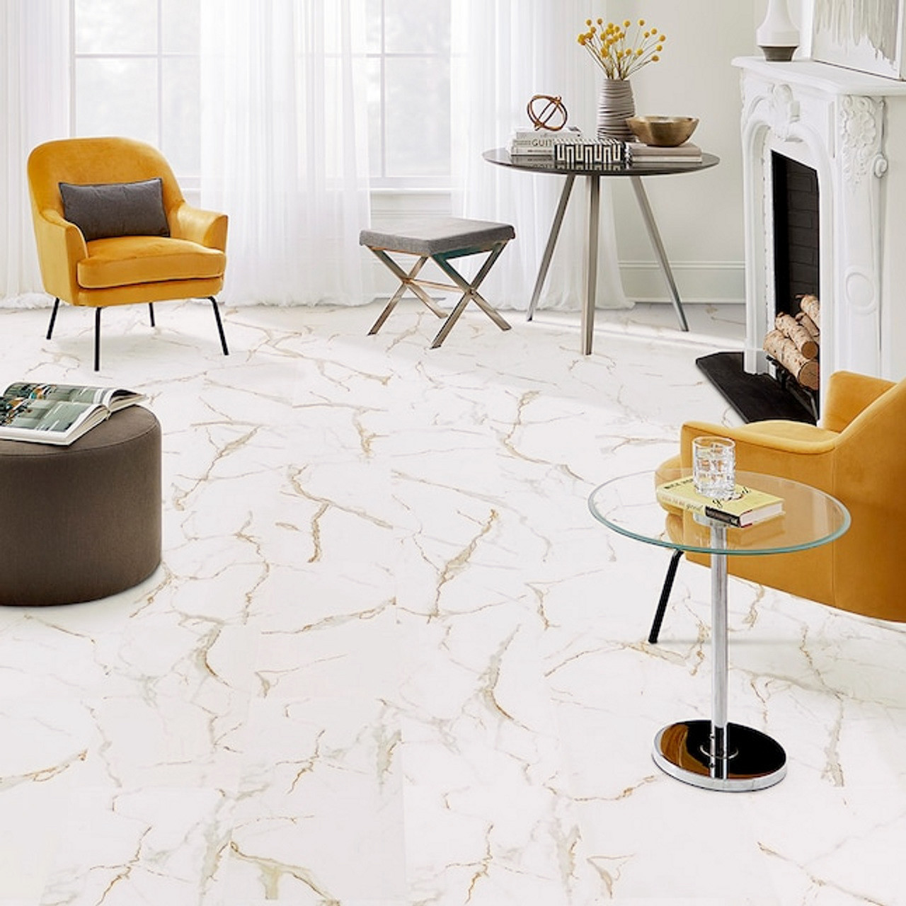 Pergo  Rome Marble Rigid Core 12" x 24" Waterproof Vinyl Plank with Attached Pad 67869-110 SQFT Price : 2.99