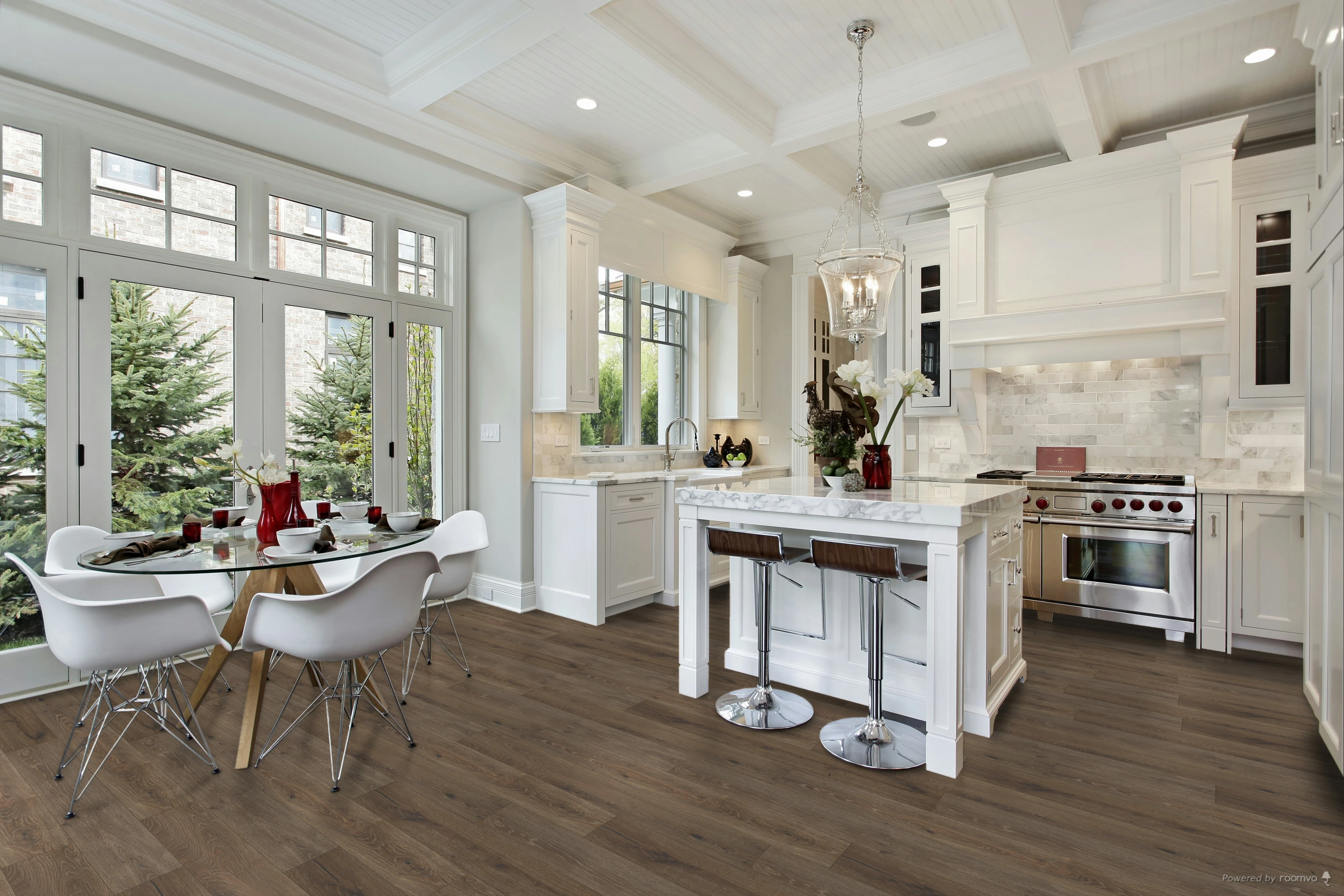 ONE OF OUR BEST SELLERS - DURAVANA Waterproof Hybrid Flooring - Sagrada Oak - 7.56" x 50.63" - 9mm Thick with Attached Pad SAGRADA SQFT Price : 2.99 room