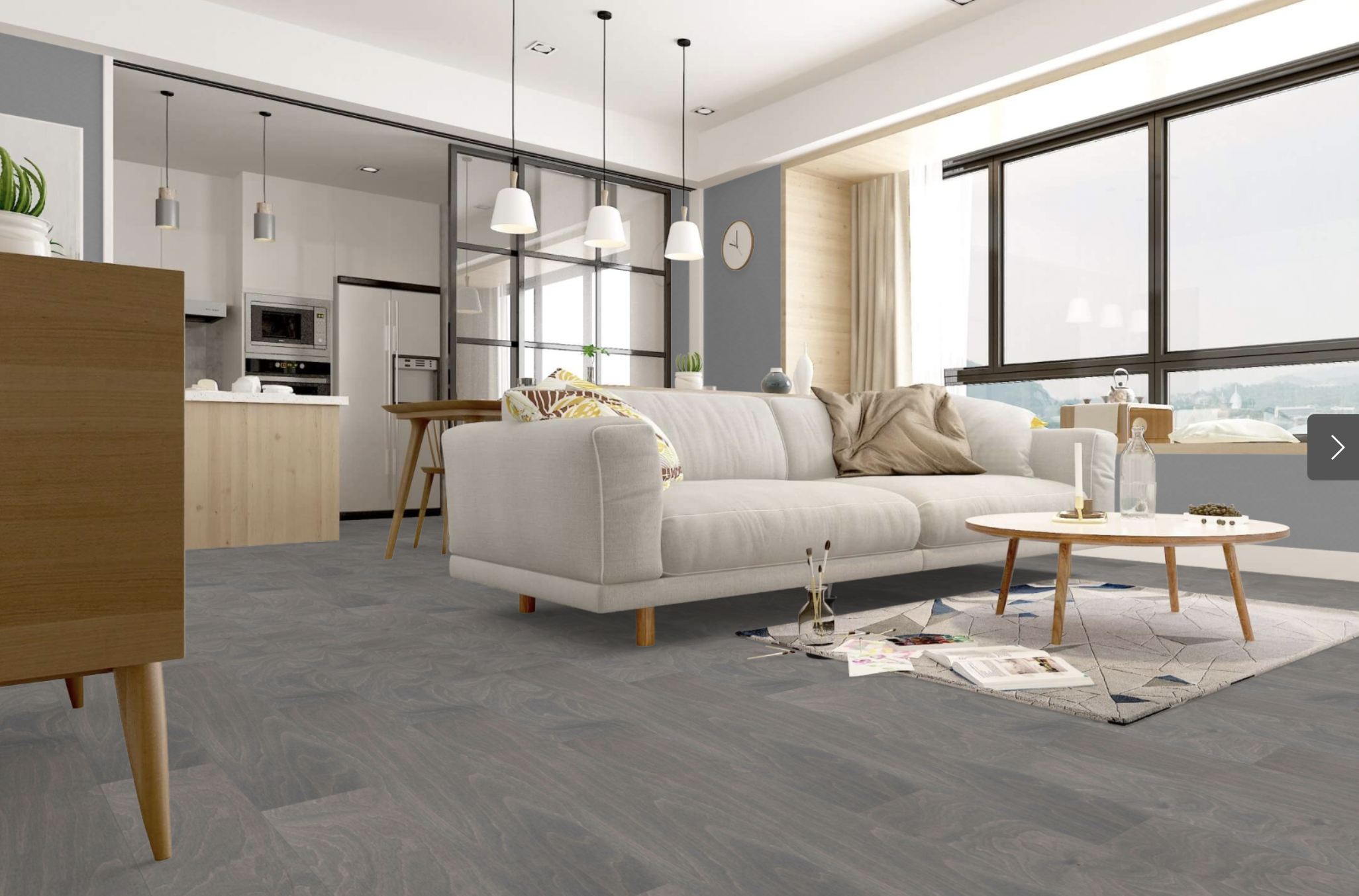 WATERPROOF HARDWOOD - Genwood Superb Genuine Waterproof Hardwood - Mink Birch - 7” x Random Lengths SPC Vinyl Core with Attached Pad SQFT Price : 2.99 room