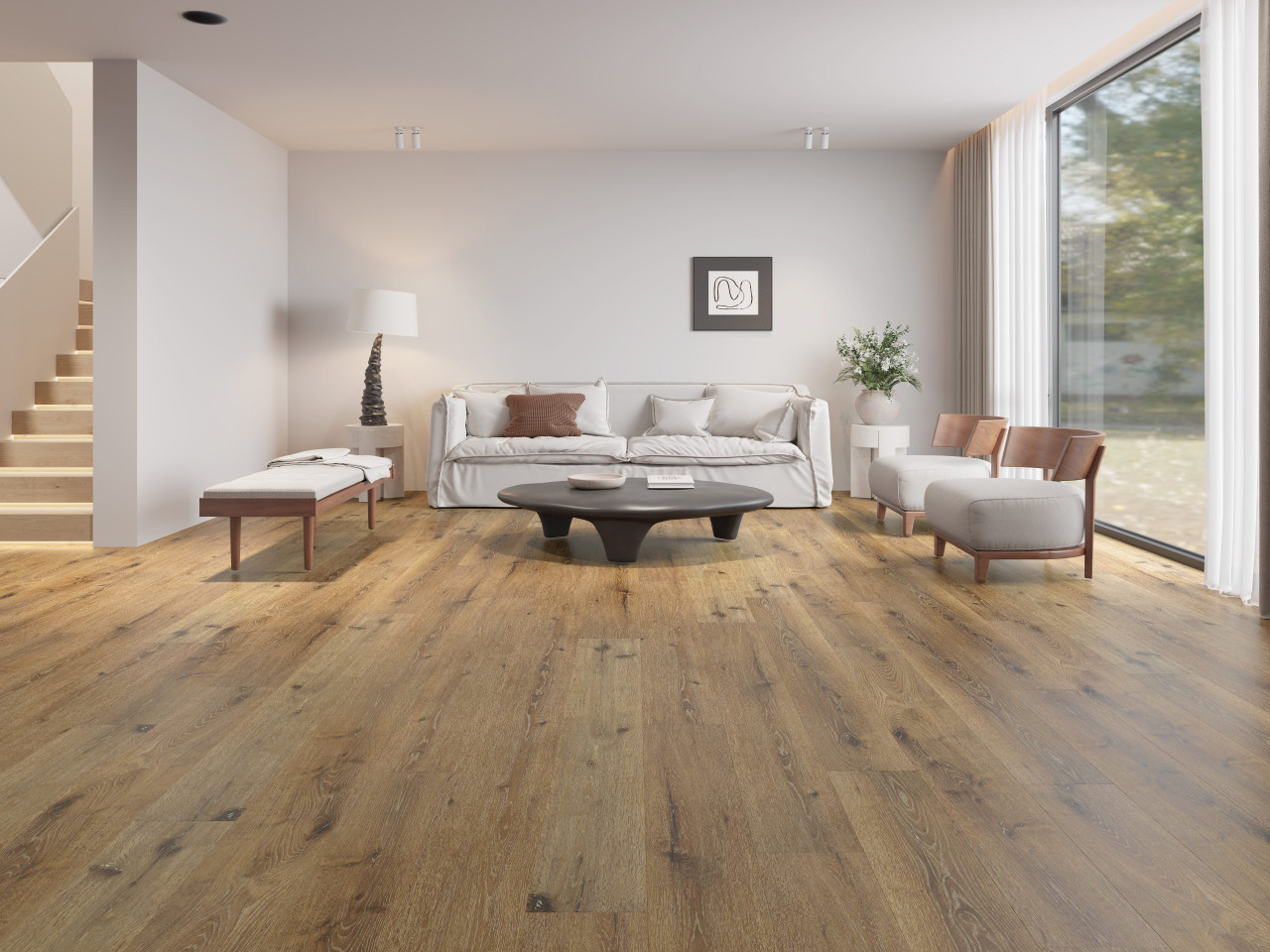 Silvaris Flooring - Atlantic SPC Collection Riverdale Oak - 7" x 48" Waterproof Luxury Vinyl Plank Flooring with IXPE Backing RIVER SQFT Price : 2.89 room
