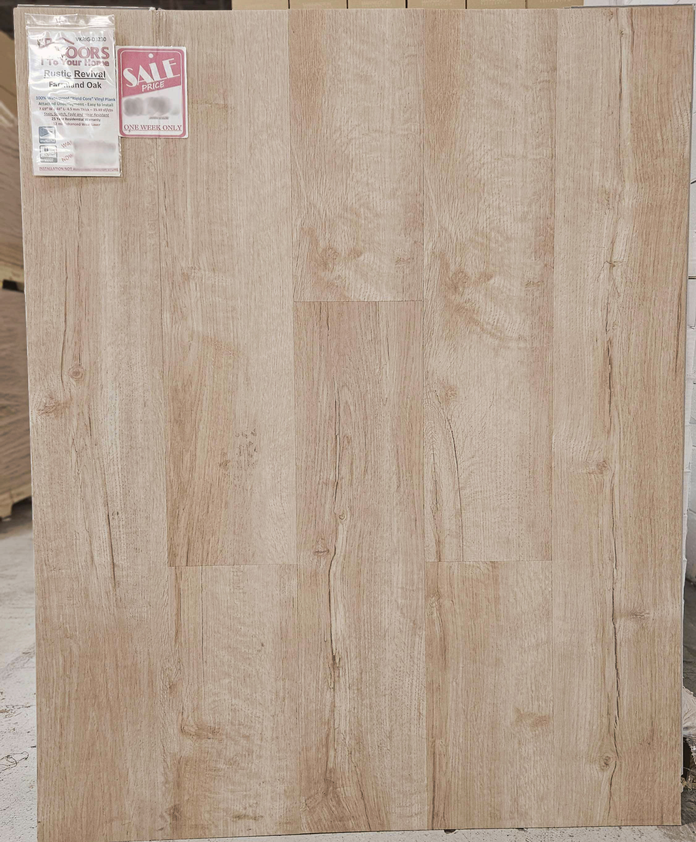 Rustic Revival Collection - Farmland Oak - Rigid Core Waterproof Flooring - 7.69"x48"- Luxury Vinyl Plank Flooring D3230 SQFT Price : 2.19