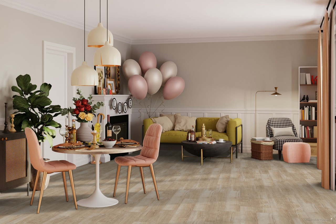 Rustic Revival Collection - Farmland Oak - Rigid Core Waterproof Flooring - 7.69"x48"- Luxury Vinyl Plank Flooring D3230 SQFT Price : 2.19 room