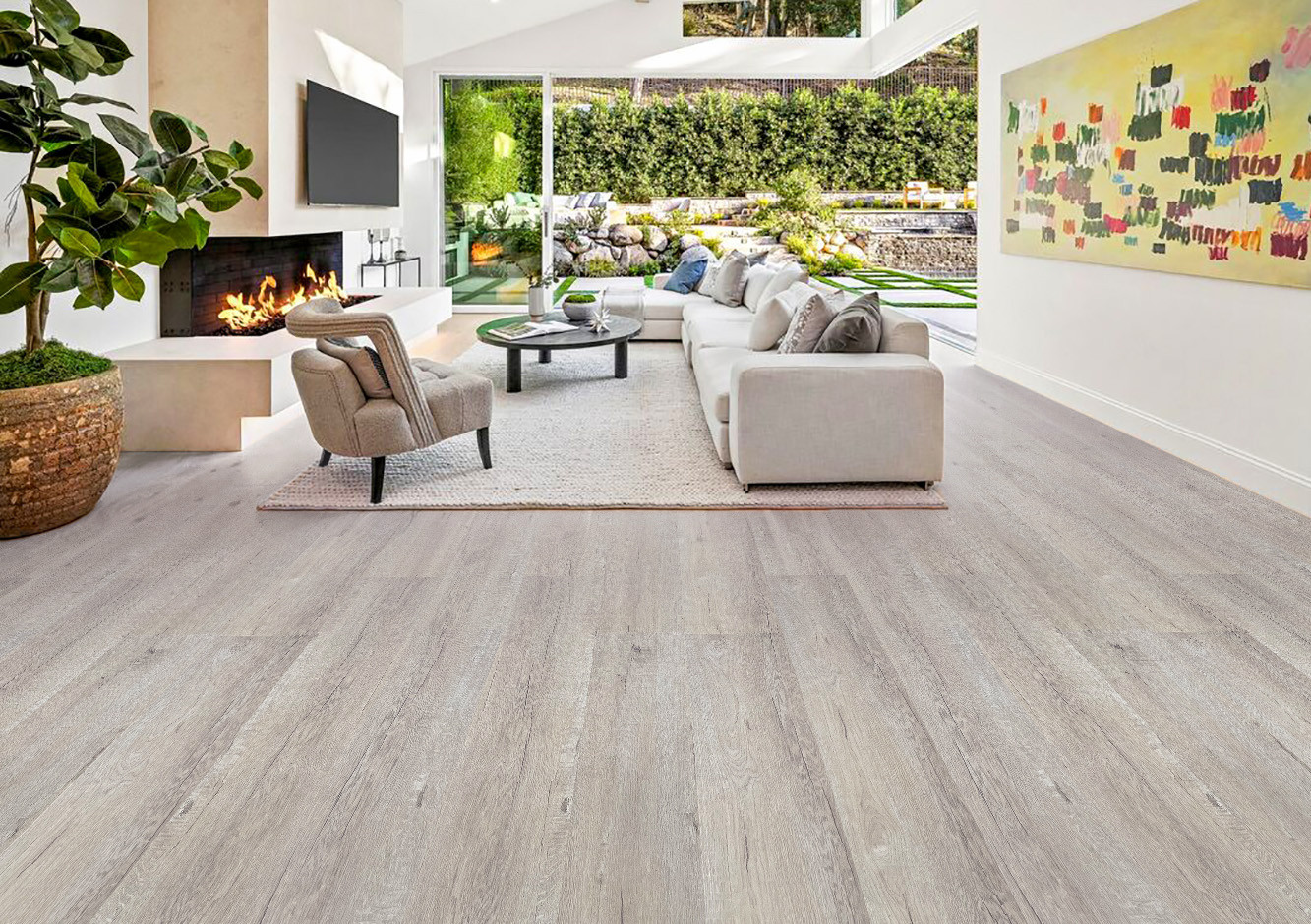Adore - Seaside Myrtle - 6mm Rigid Core - Waterproof Flooring with Attached Pad 7.125" x 48.03" SOVX622 room