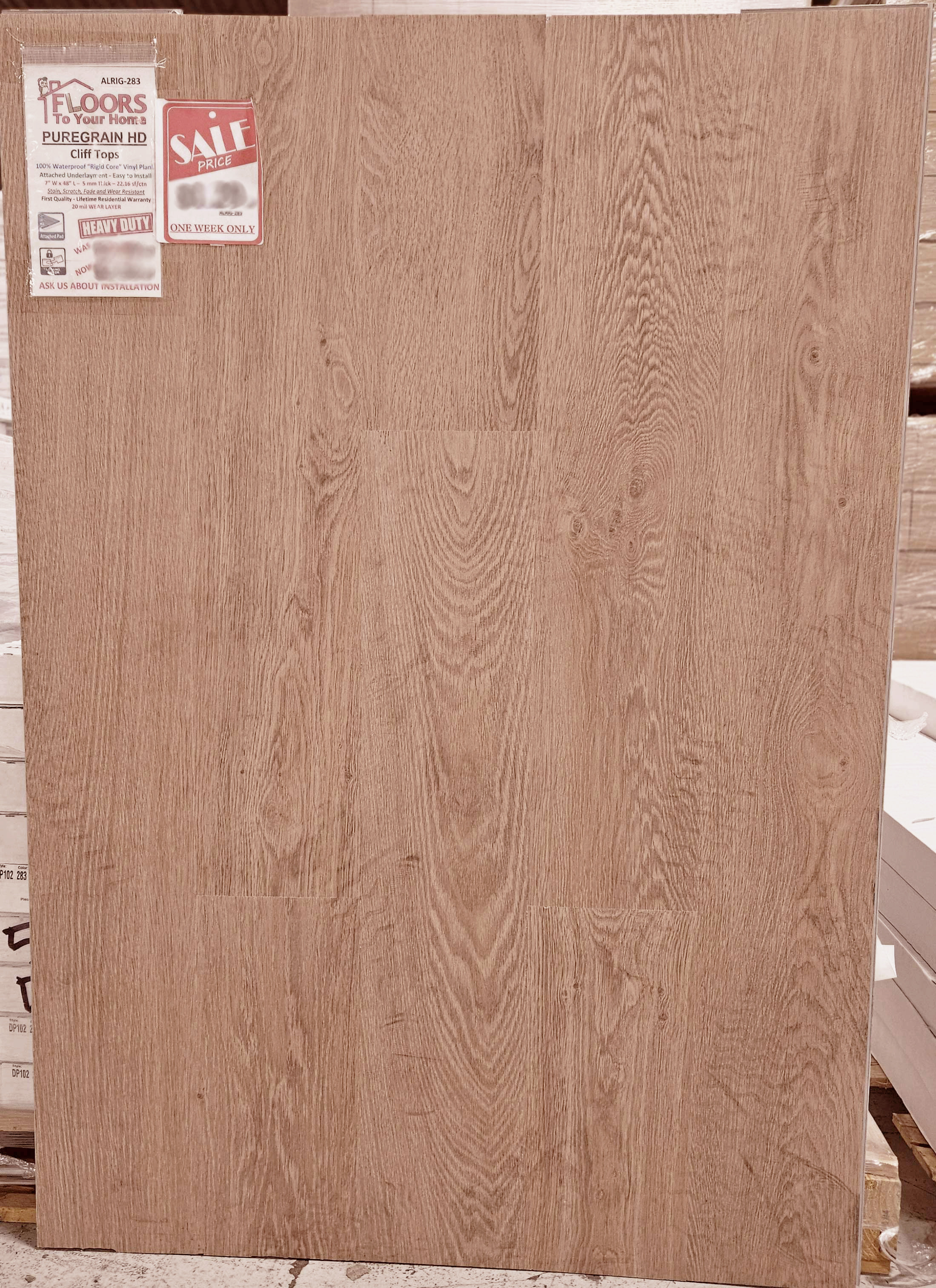 MOVING SALE - Engineered Floors - PUREGRAIN HD - Cliff Tops- 5mm Rigid Core 7"x48" - Waterproof Flooring with Attached Pad 283 SQFT Price : 1.69