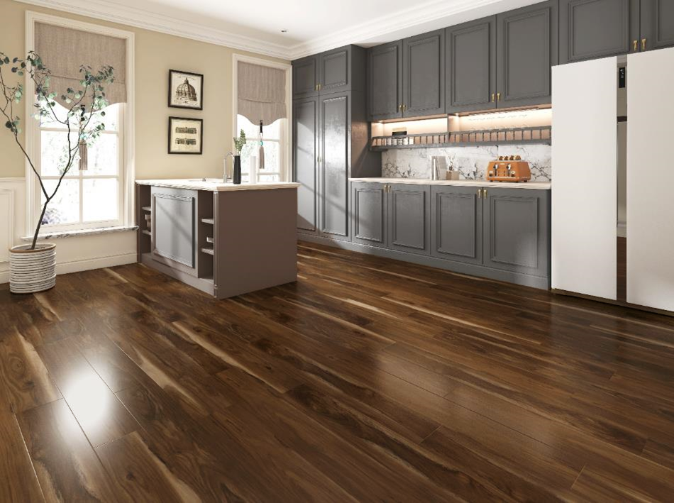 Saratoga Springs Collection - Cumberland Hickory - Rigid Core - Waterproof Flooring with Attached Cork - 7.01" x 47.95" - Waterproof Luxury Vinyl Plank Flooring DE0273 room