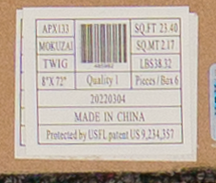 Mannington Adura Apex Plank - Mokuzai - Twig - 8" x 72" - with Attached Pad APX133 SQFT Price : 3.79   label