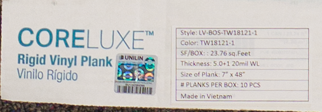 CORELUXE - Buckingham Poplar- 6mm Rigid Core - Waterproof Flooring with Attached Pad 7" x 48" 18121-1 SQFT Price : 3.19
