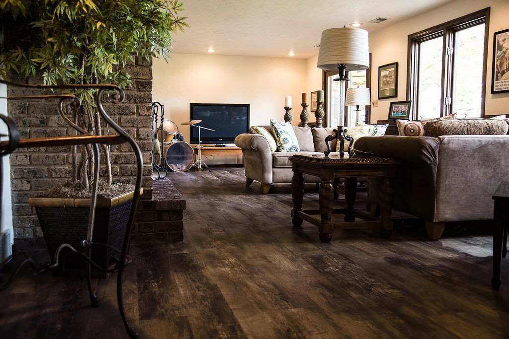 Master Design Home Living Collection Shenandoah Distressed Oak Rigid Core 9" x 60" Waterproof Vinyl Plank with Attached Pad FS059 - Sample