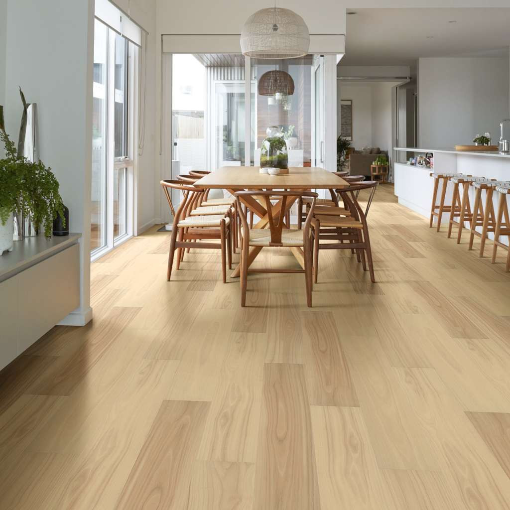 SPECIAL BUY Shaw Pantheon HD+ Natural Bevel Marzipan Waterproof Luxury Vinyl Plank 7" x 48" with Attached Pad 02044 - Sample