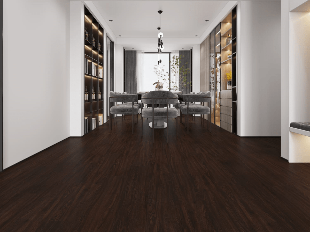 Master Design Rigid Core Buckeye Oak 9" x 60" Waterproof Vinyl Plank with Attached Pad FS024 - Sample