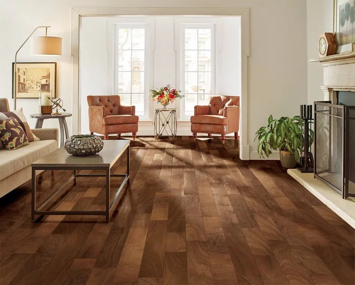 TruTop Walnut Parma 6 1/2" Wide Engineered Hardwood Flooring EWFD65L01S - Sample