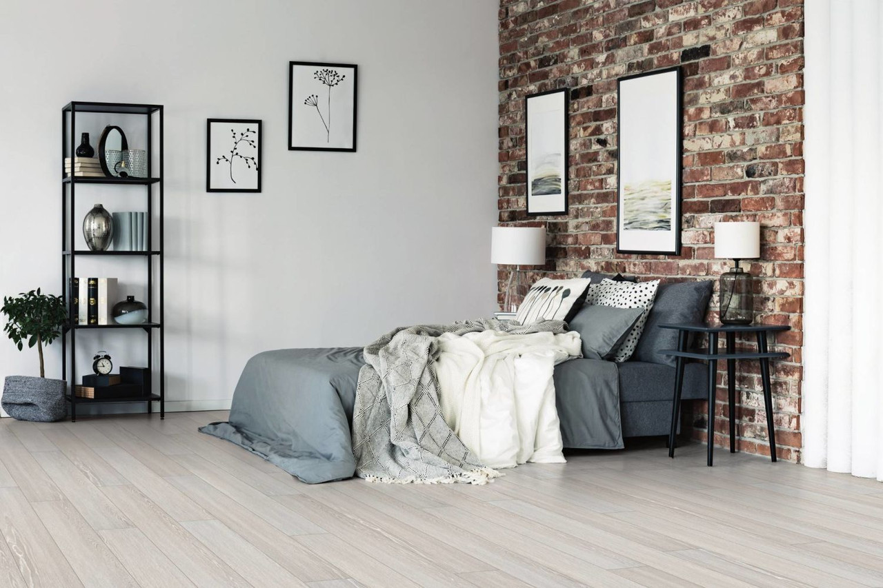 PRICE DROP ALERT - COREtec Colorwall Pure Serenity Brilliant 7" x 60" Waterproof Luxury Vinyl Plank Flooring with Attached Cork UV49901101 - Sample