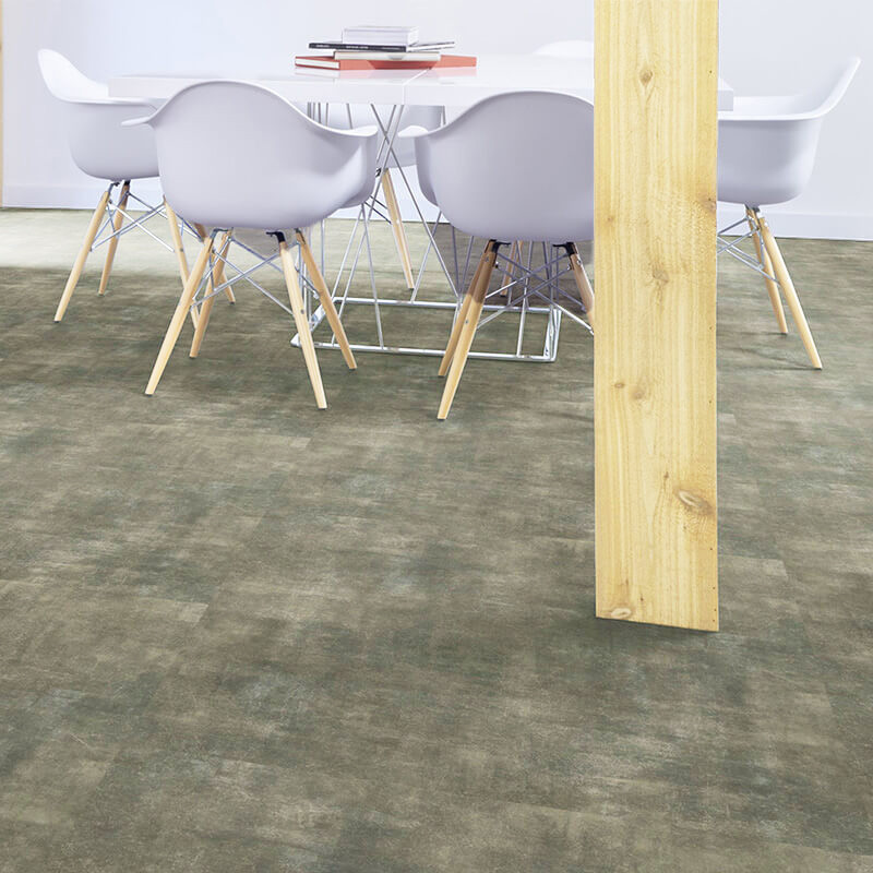 PRICE DROP ALERT - 28 mil Wear Layer - Milliken Polished Concrete Scoring - 5mm Thickness - 36" x 36" Waterproof Loose Lay Luxury Vinyl Plank - SCORING - Sample