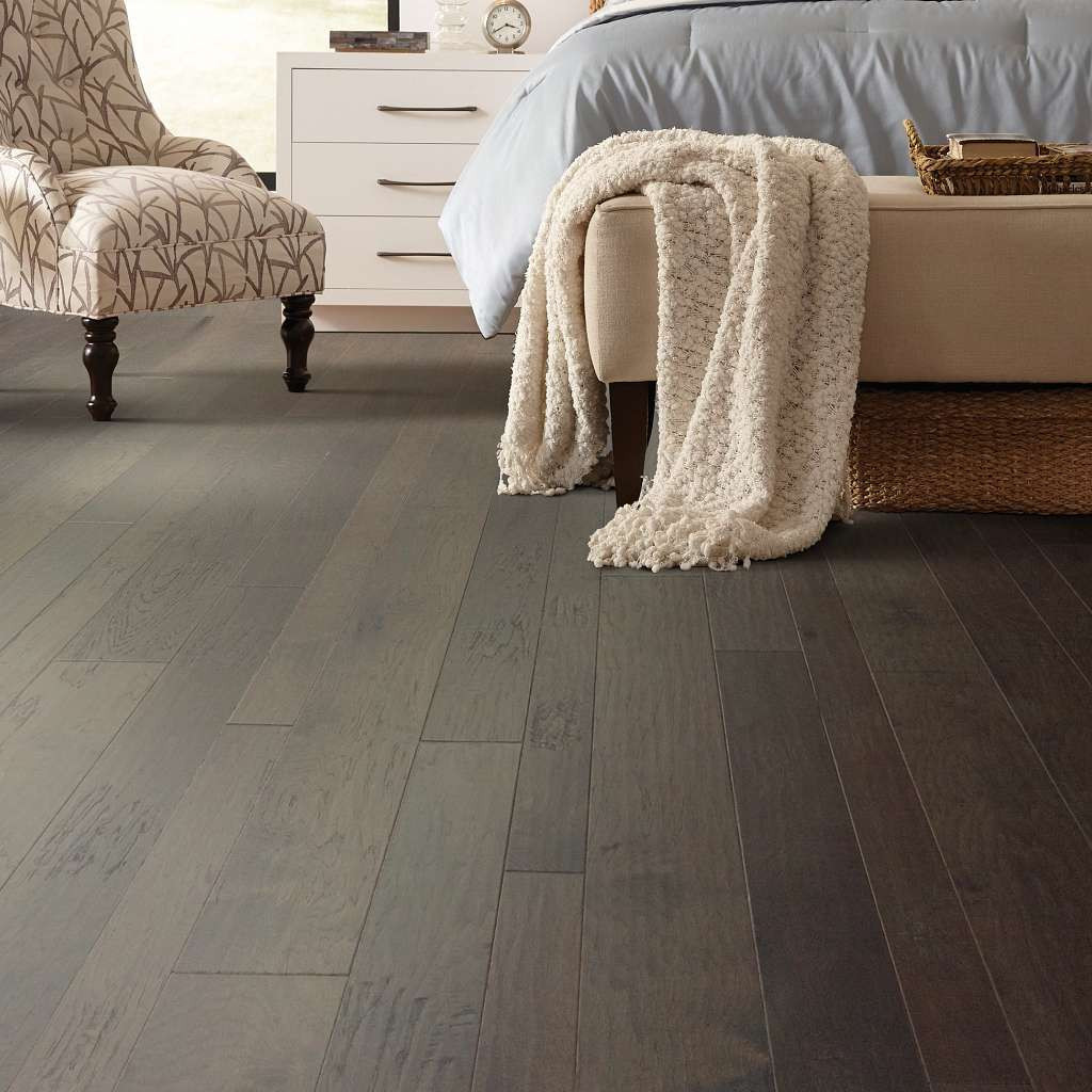 PRICE DROP ALERT - Shaw Duras Hardwood Wayward Hickory Mixed - Pumice - Random Width - 3/8" Thick Hand Scraped Hickory Engineered Hardwood SH0342W07073 - Sample