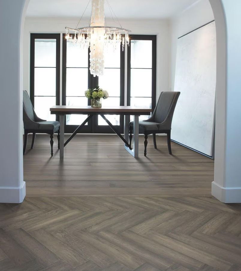 Worthington Herringbone Gray Washed 5" Wide 9/16" Thick Engineered Hardwood Flooring EKH101 - Sample