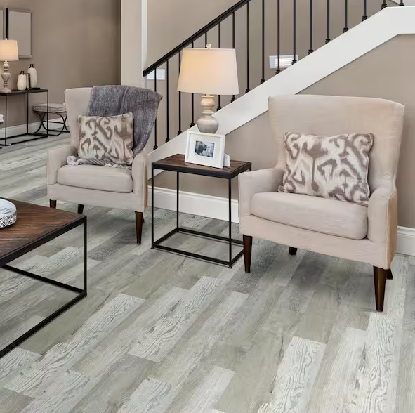 MAJOR RETAILER BUY BACK - Major Brand Name - Horizon Winding Brook Oak Rigid Core Waterproof Luxury Vinyl Plank 6" x 36" with Attached Pad Horizon - Sample