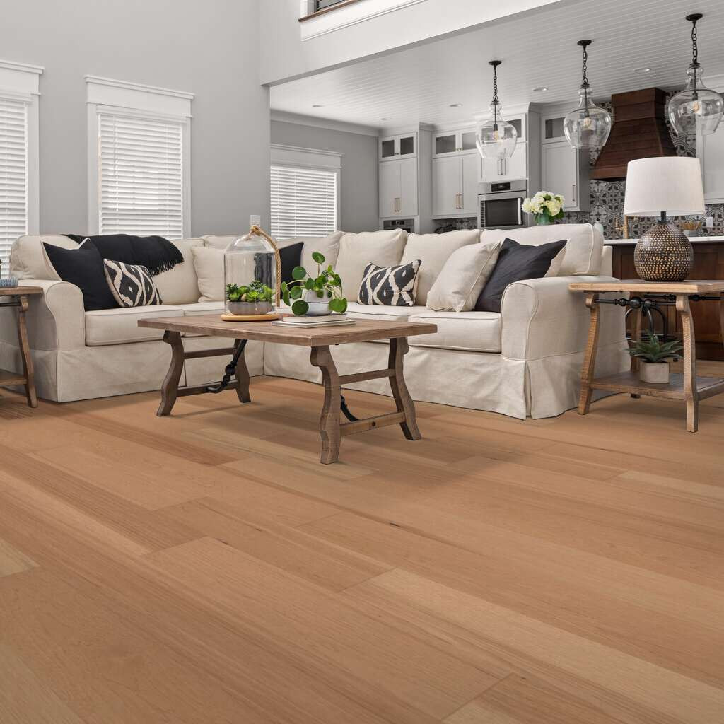 BIG SAVINGS - Shaw Sanctuary Hickory Hardwood Repose - 6.38" Wide - 1/2" Thick Hand Scraped Hickory Engineered Hardwood SH0343W02060 - Sample
