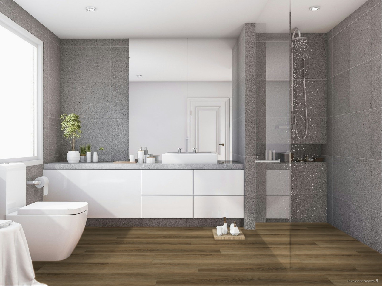 PRICE DROP ALERT - Remarkable SPC Series - Crest Oak - 9" x 72" Rigid Core Waterproof Flooring with Attached Pad - REM001 - Sample