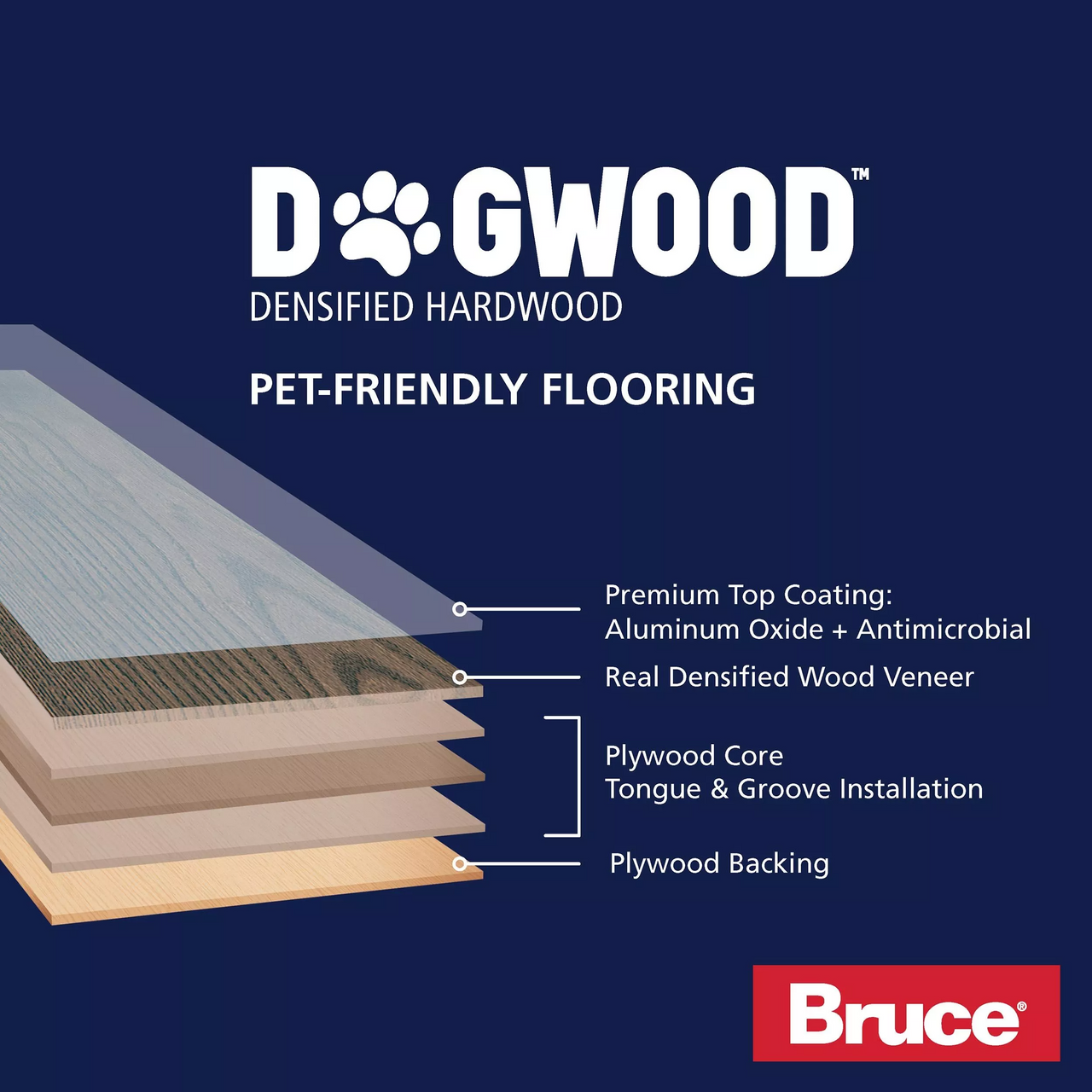 PRICE DROP ALERT - Bruce Hardwood - Dogwood Series - Oak Winston - 7-1/2" Wide - Densified Engineered Hardwood Flooring EKDG74L09W - Sample