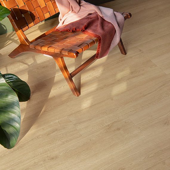 PRICE DROP ALERT - Zodiac Collection - Butter Nut Oak - 5.75" x 47.75" Waterproof Luxury Vinyl Rigid Plank Flooring with Attached Pad BUTTER - Sample