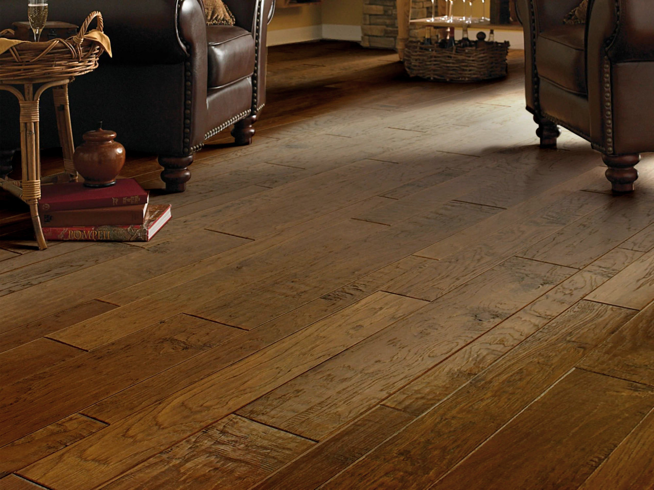 Anderson Hardwood - Palo Duro Golden Ore - Mixed Widths Engineered Hickory Hardwood 70637212 - Sample