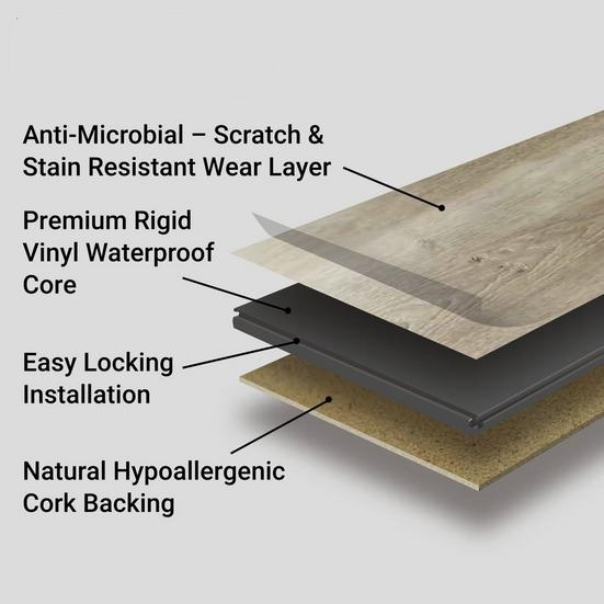 PRICE DROP ALERT - NUCORE- Cafe Mocha - 9"x 60" Click Lock Waterproof Vinyl Plank Flooring with Attached Cork Pad CW5936 - Sample