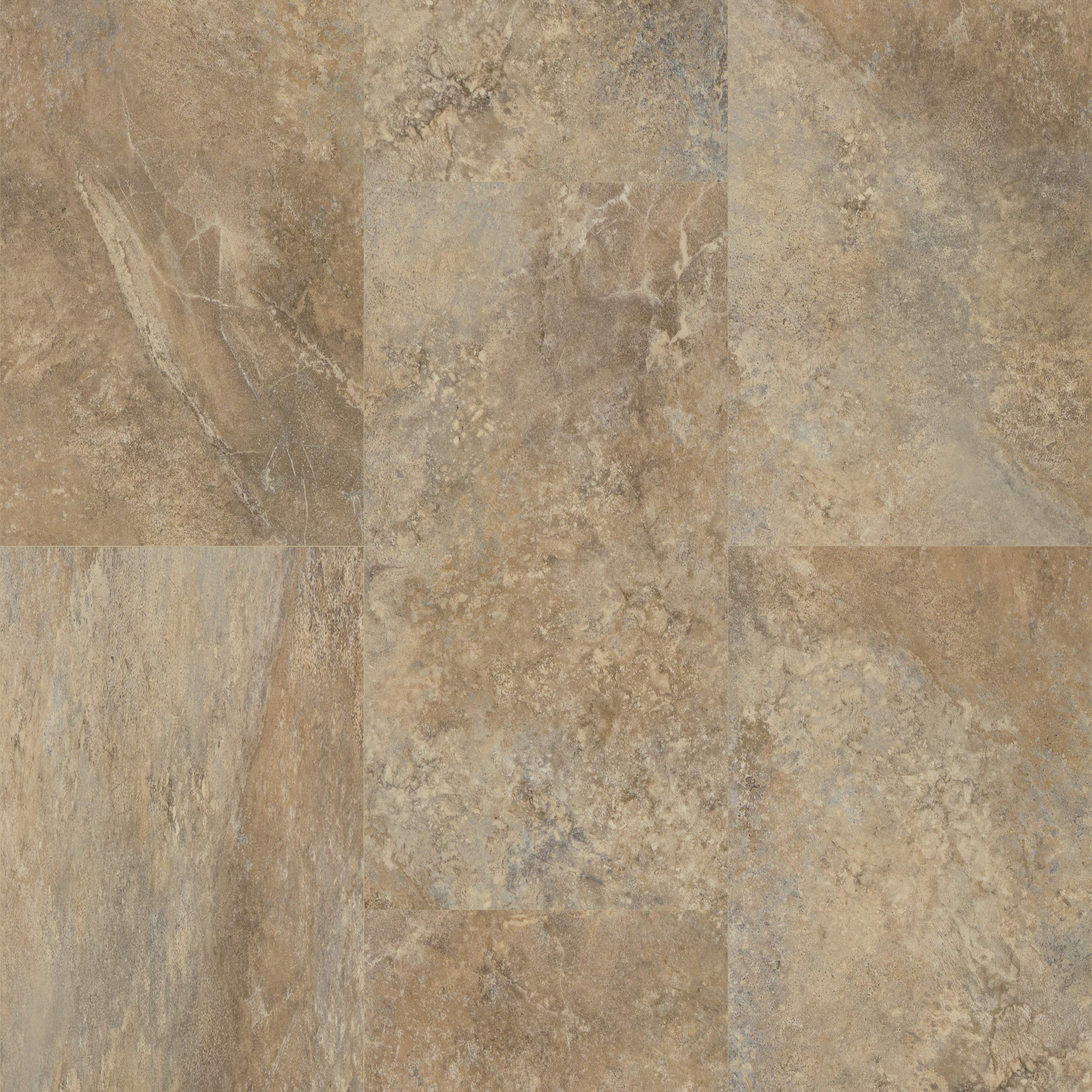Master Design Collection - Bavarian Brown Stone - 12" x 24" - 8 mm Thick - Waterproof Vinyl Tile Flooring with Attached Pad 6031-3 SQFT Price : 2.89