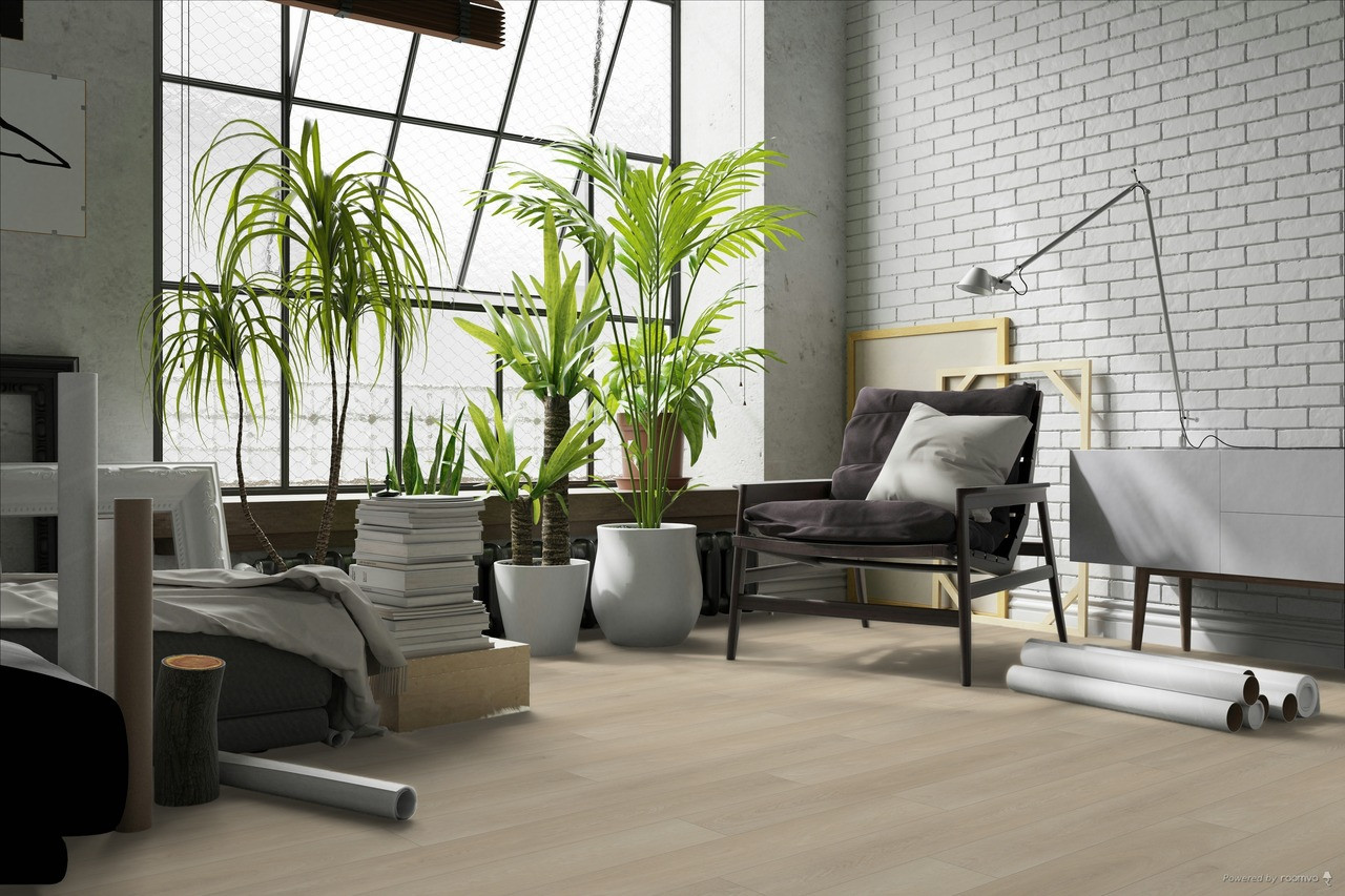 Wellmade HDPC - Ivory Oak - Glue Down 7.48" x 48.03" Luxury Vinyl Plank 899033 SQFT Price : 1.39 room