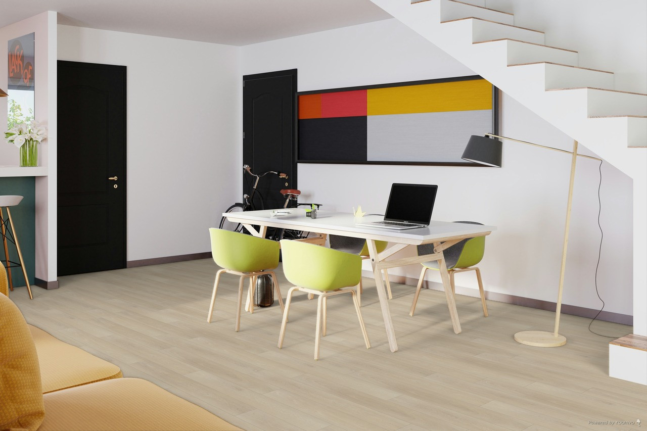 Wellmade HDPC - Ivory Oak - Glue Down 7.48" x 48.03" Luxury Vinyl Plank 899033 SQFT Price : 1.39 room