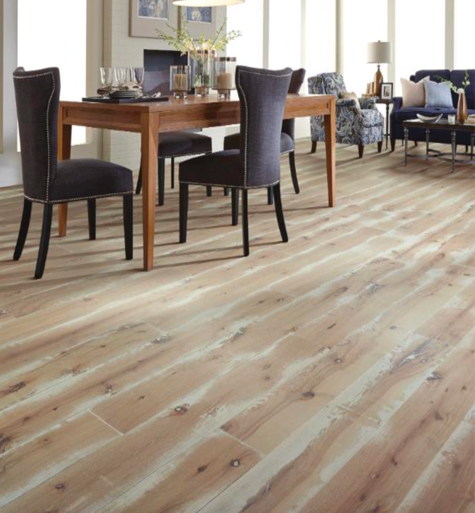 Shaw Sliced Hickory - Light White - 7" Wide - 1/2" Thick - Engineered Repel Distressed Hardwood 2W77401025 SQFT Price : 3.39 room