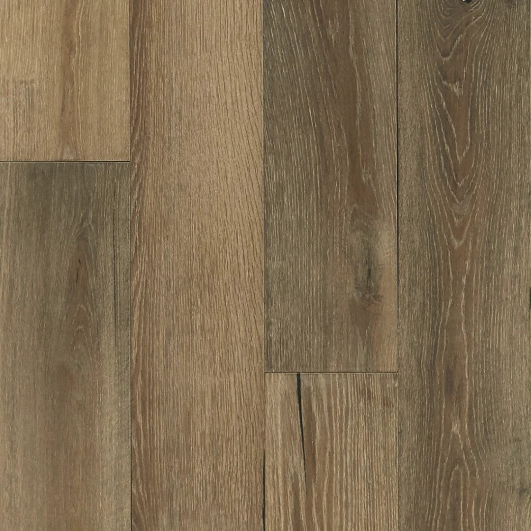 Hartco TimberBrushed Gold Unearthed - 7.5" Wide x 1/2" Thick White Oak Engineered Hardwood Flooring EKTB97L03W - Sample