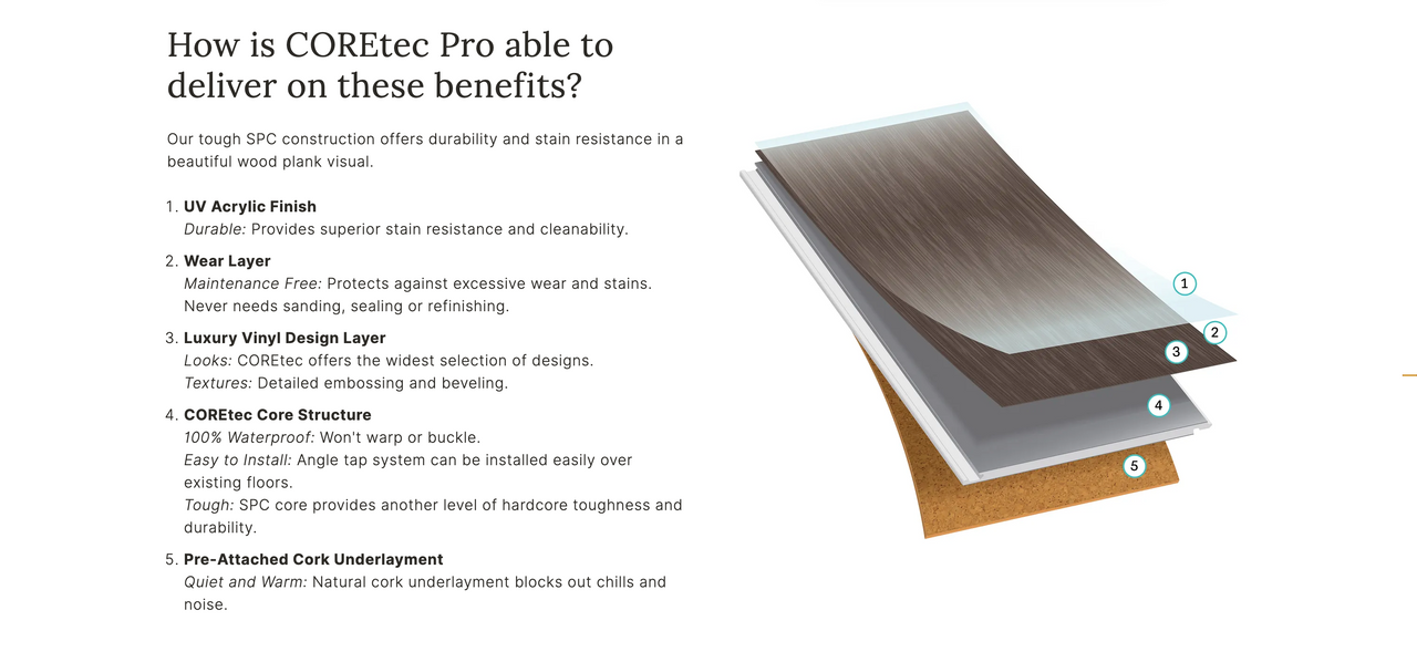 COREtec Pro Premium - Rushden Walnut - 9" x 72" - Waterproof Luxury Vinyl Plank Flooring with Attached Cork UV96801030 - Sample