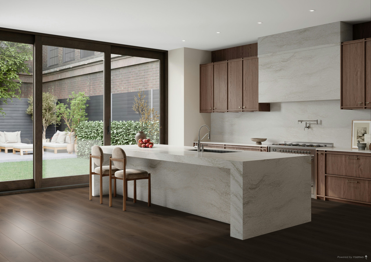 Golden Arowana - Mountain Forge - Rigid Core - Waterproof Flooring with Attached Pad - 9.13" x 48" - Waterproof Luxury Vinyl Plank Flooring 811404 - Sample