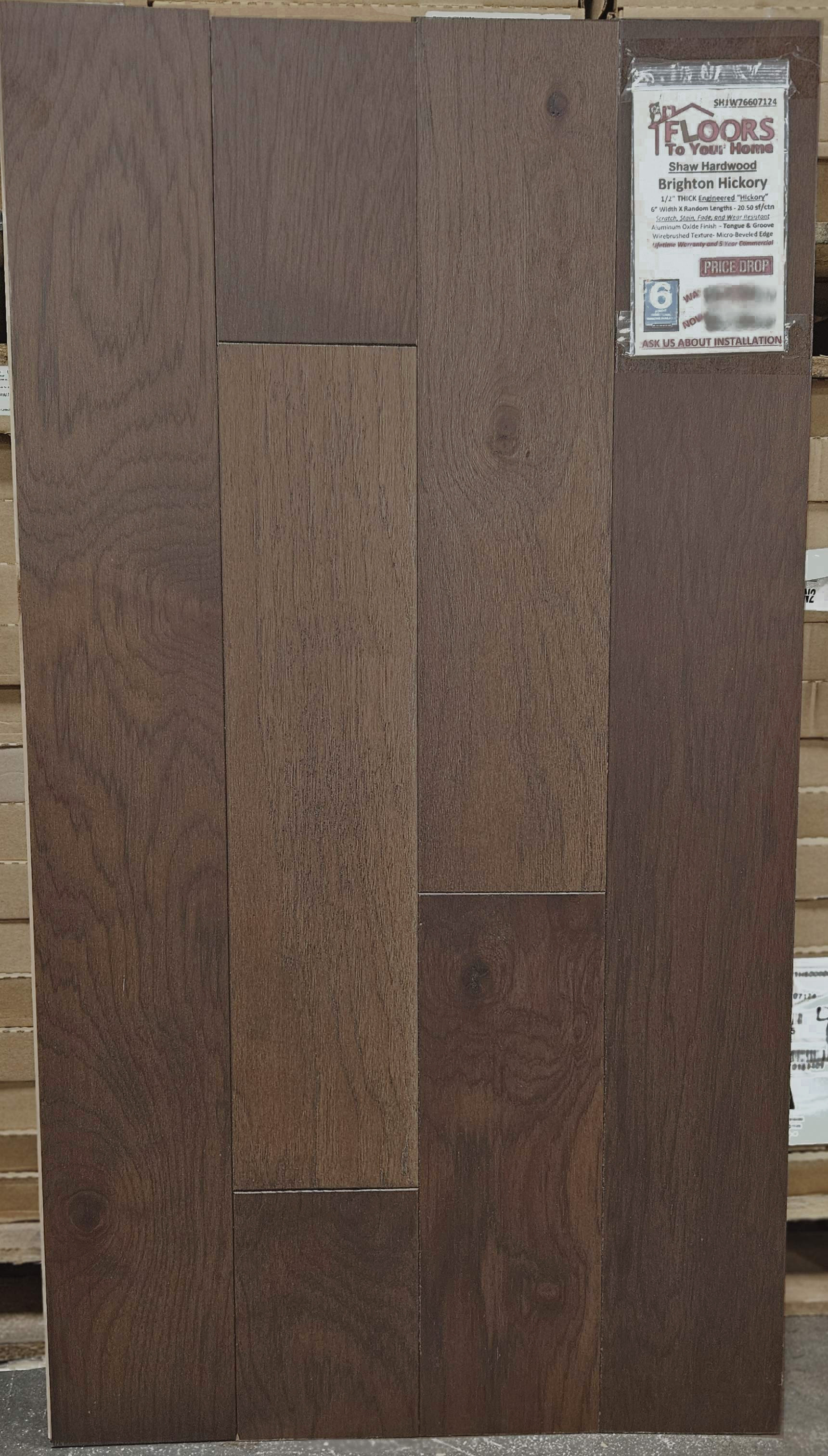 PRICE DROP ALERT - Shaw Form Fit Regency Hickory 6.38" Wide 1/2" Thick Wire Brushed Engineered Hardwood 07124