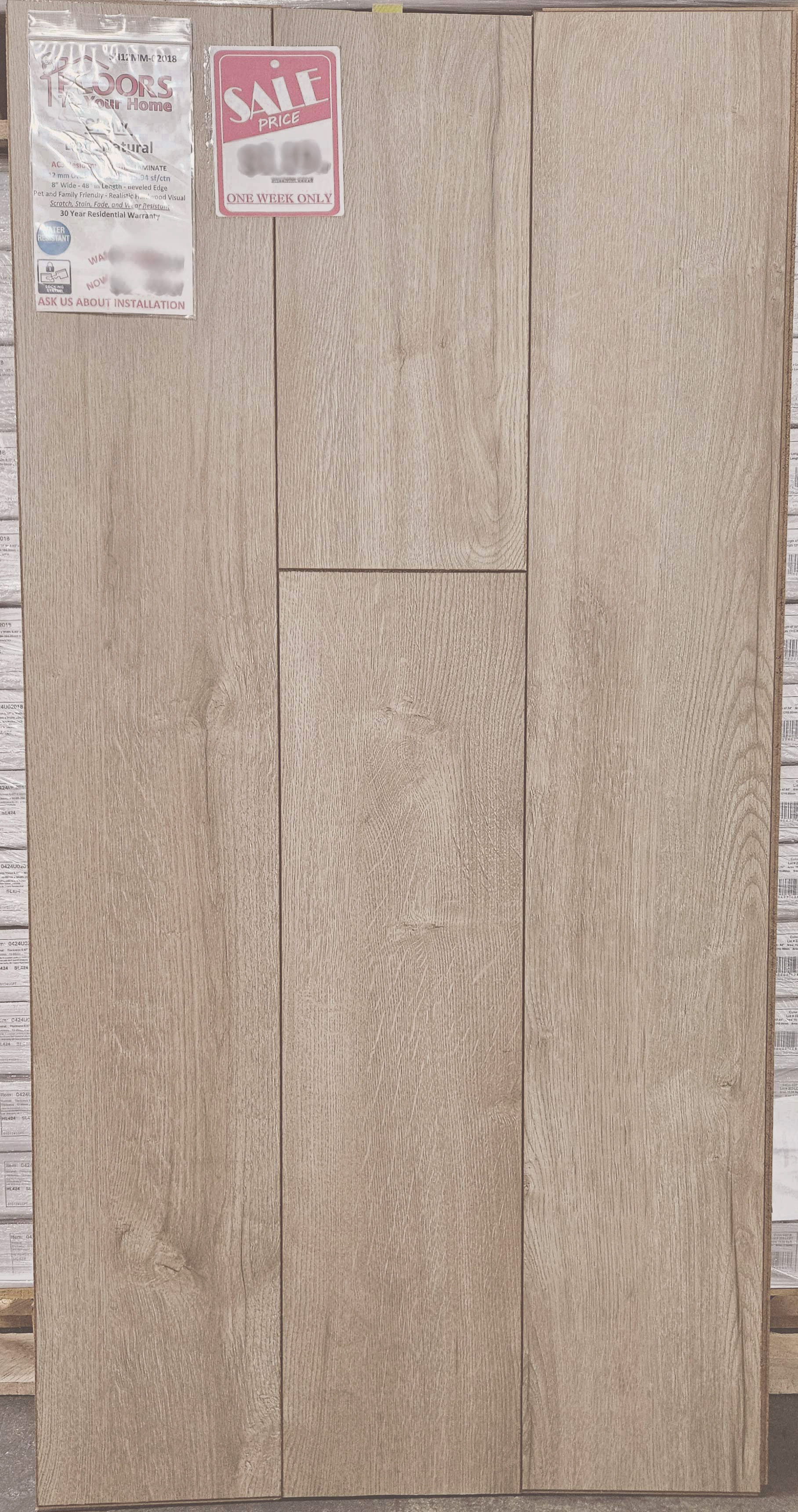 Shaw - Odyssey Collection - Light Natural - 12mm Thick - 8.03" x 47.64" Click Together Laminate Flooring 02018 SQFT Price : 1.59   display