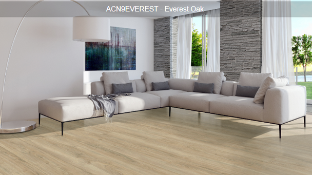 Hallmark - Ascent Everest Oak - Rigid Core - Waterproof Flooring with Attached Pad 9" x 59" Waterproof Luxury Vinyl Plank Flooring EVEREST room