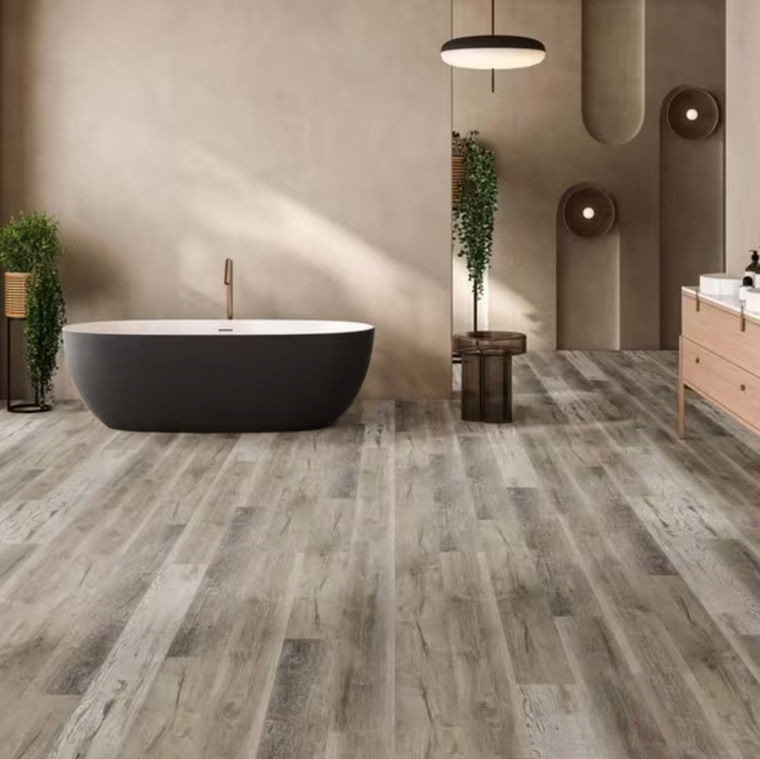 Major Big Box Brand - Highguard Silver Rigid Core Waterproof Flooring with Attached Pad 7.17" x 48.03" HLS042 SQFT Price : 2.89