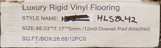 PRICE DROP ALERT - Major Big Box Brand - Highguard Silver Rigid Core Waterproof Flooring with Attached Pad 7.17" x 48.03" HLS042