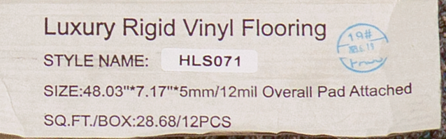PRICE DROP ALERT - HomeLike Flooring - Logging Camp Oak - Rigid Core - Waterproof Flooring with Attached Pad 7.17" x 48.03" Waterproof Luxury Vinyl Plank Flooring HLS071