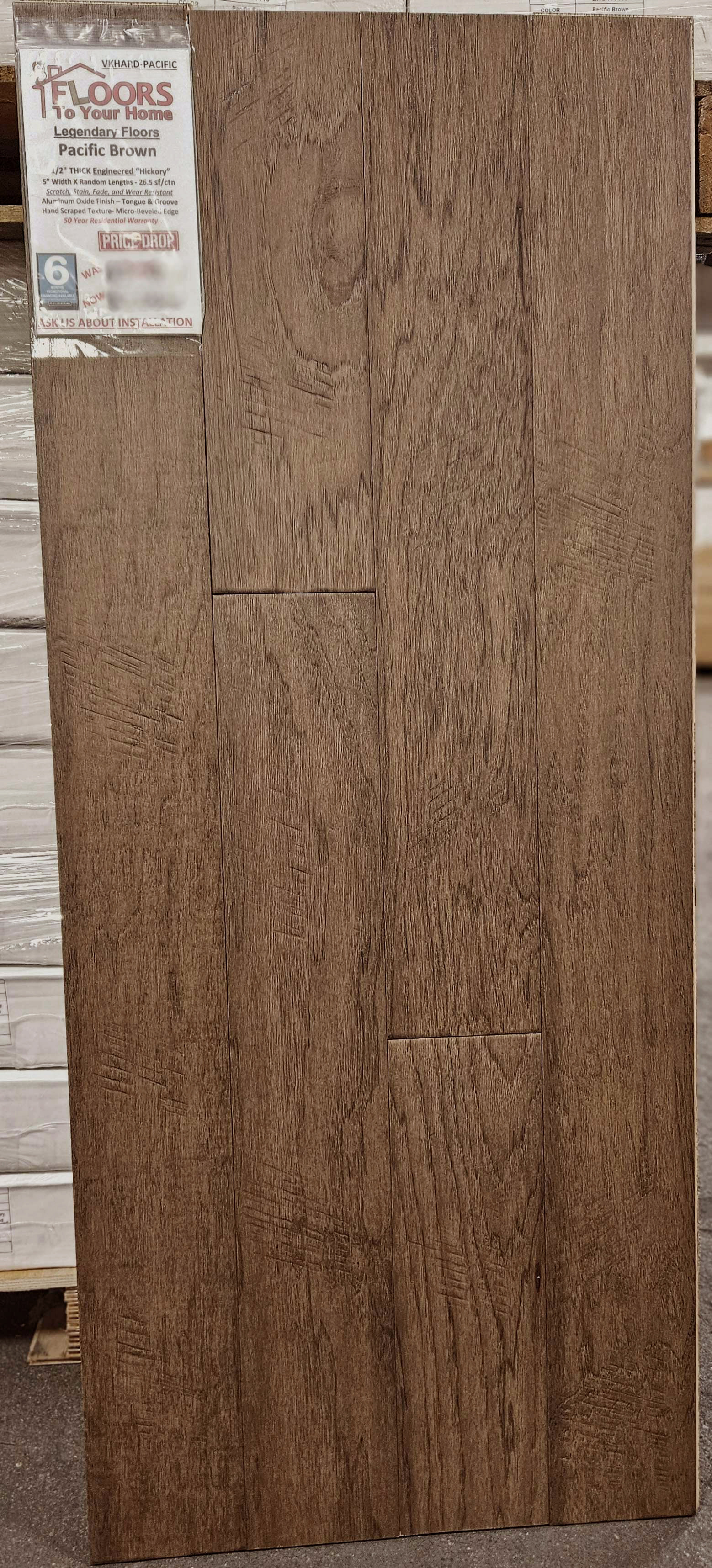 PRICE DROP ALERT - Legendary Floors - Bainbridge Collection - Pacific Brown - 5" Wide - 1/2" Thick - Random Lengths - Engineered Hardwood PACIFIC SQFT Price : 2.39