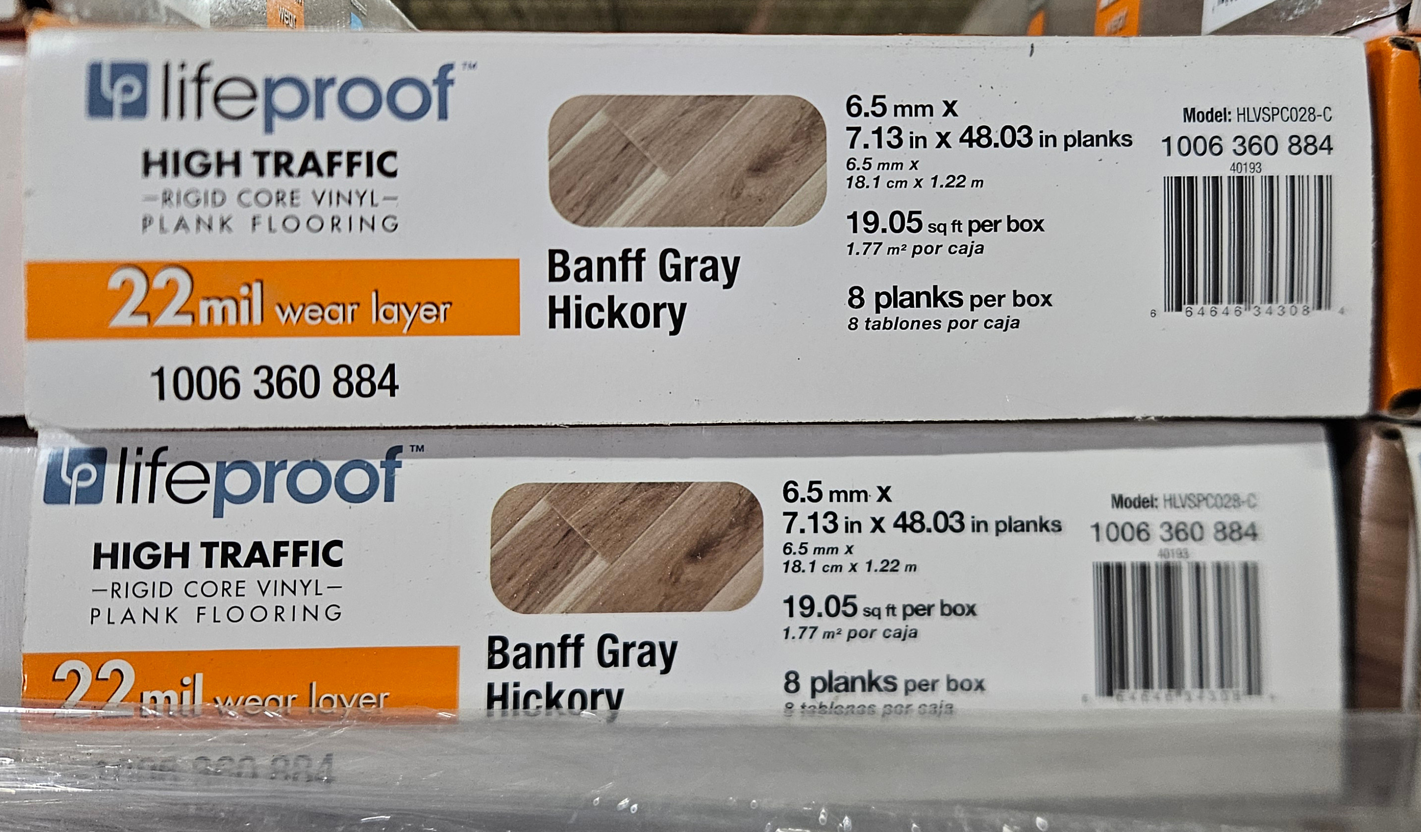 LIFEPROOF - Banff Gray Hickory - 7.13" x 48.03" Click Lock Waterproof Vinyl Plank Flooring BANFF SQFT Price : 3.19