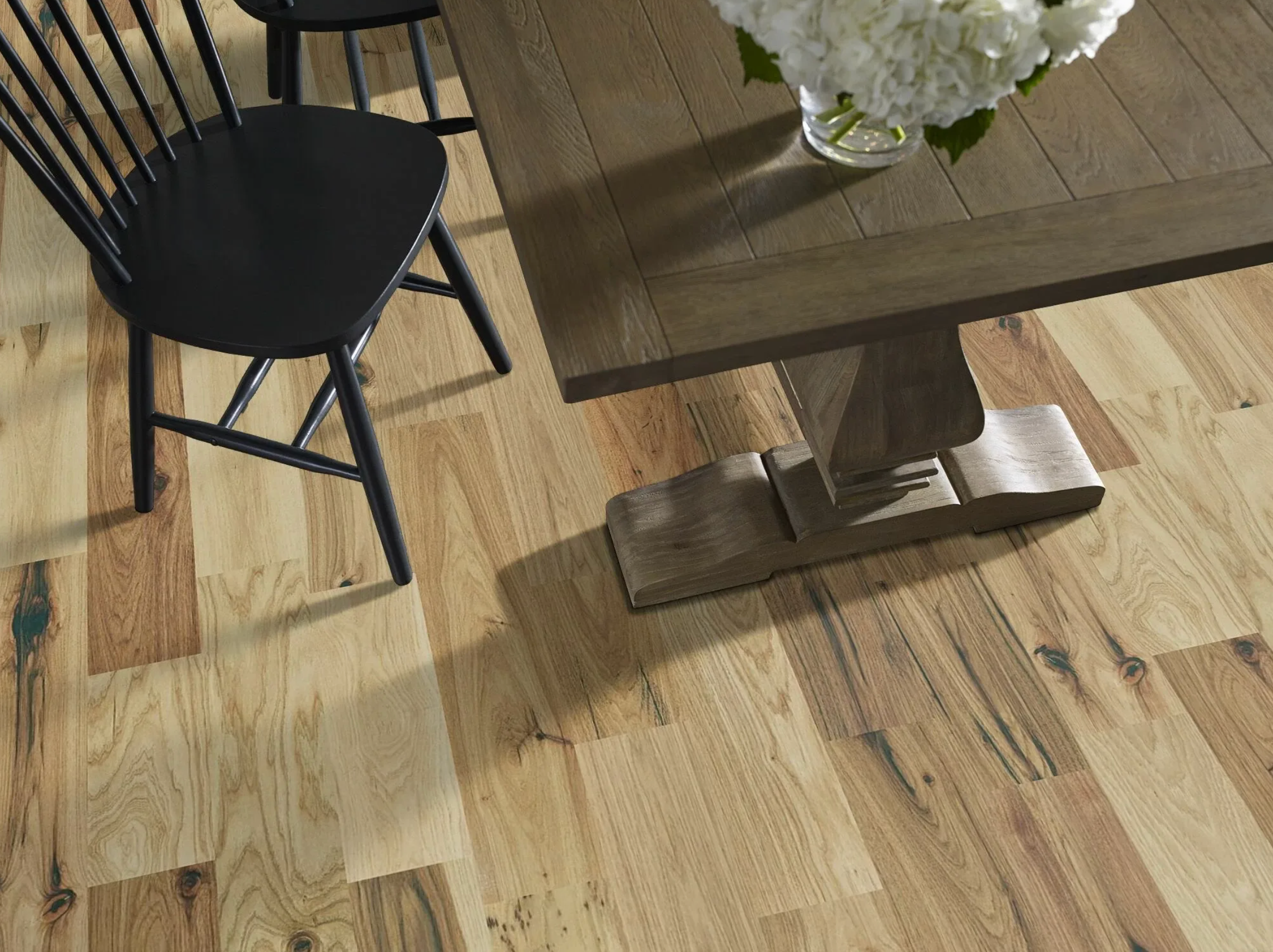 WATERPROOF HARDWOOD - Shaw Floorte Exquisite Natural Hickory 7.5" x Random Lengths Waterproof Engineered Hardwood Flooring with Attached Pad 02042