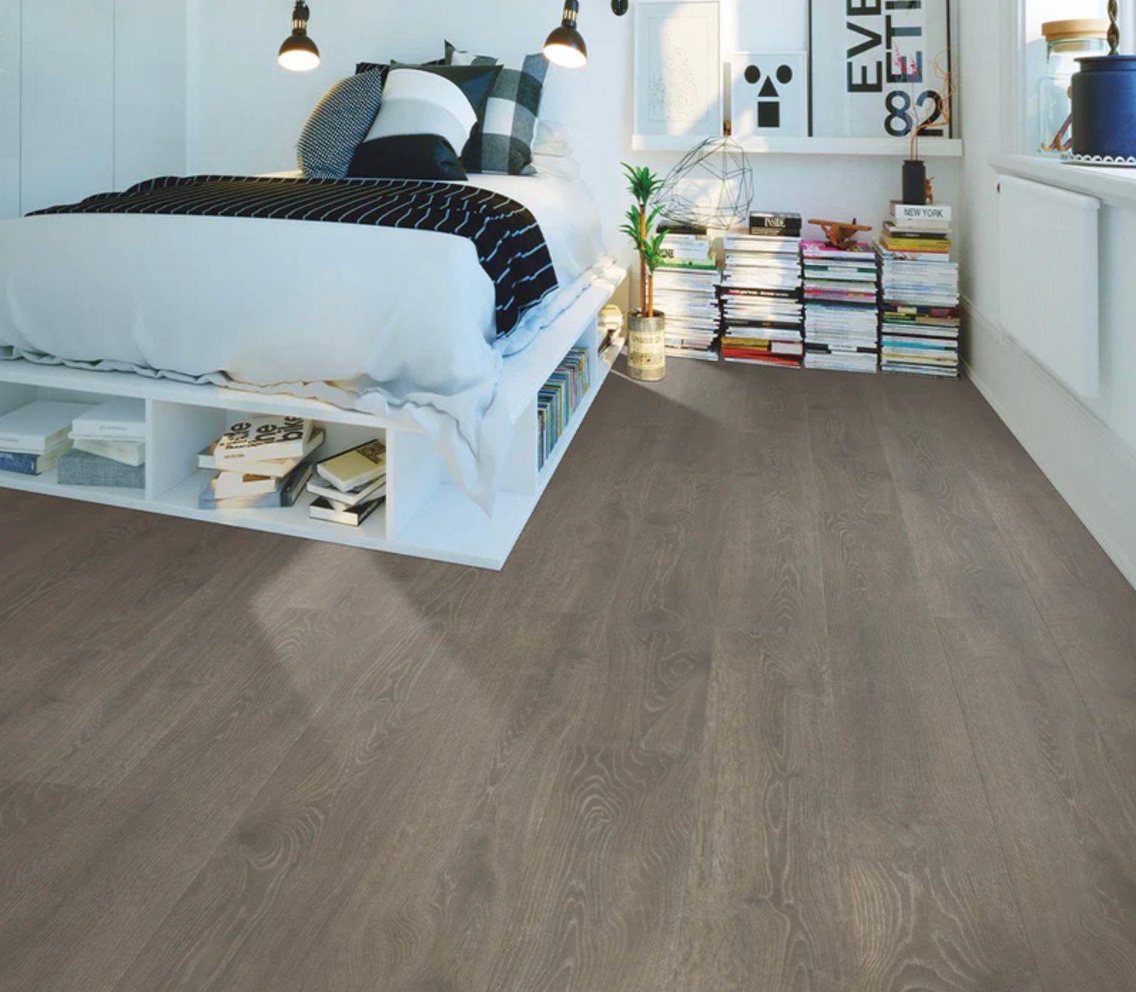 PRICE DROP - KOLAY Luxury Vinyl Loose Lay Waterproof Flooring 9" x 48" Oxford Brown KF151D07 SQFT Price : 2.29 room