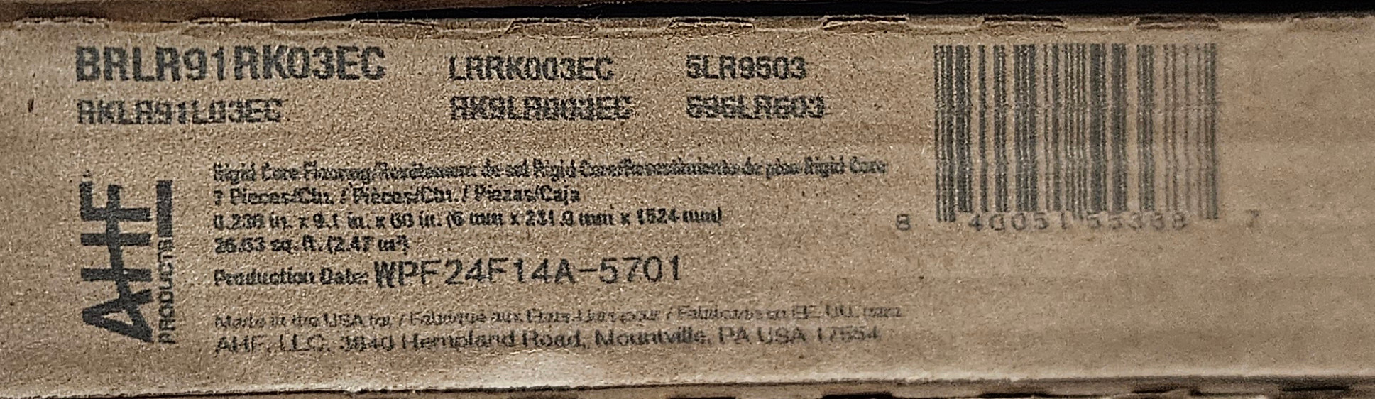 Bruce LifeSeal Reserve - Cloudiness Grey Rigid Core Waterproof Flooring 9" x 60" Waterproof Luxury Vinyl Plank Flooring BRLR91RK08EC SQFT Price : 3.39 label