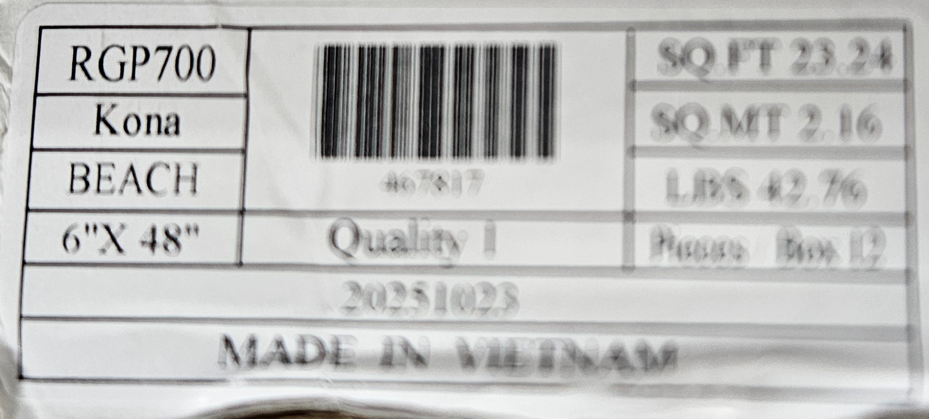 Mannington Adura Max Plank - Kona Beach - 6" x 48" Luxury Vinyl Plank with Attached Pad RGP700