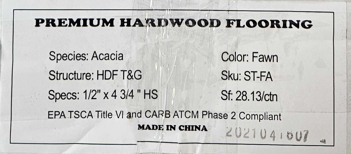 PRICE DROP ALERT - Baroque Flooring - Studio Plank - Fawn Acacia 4.75" x 1/2" Thick x Random Lengths Engineered Hardwood Flooring ST-FA