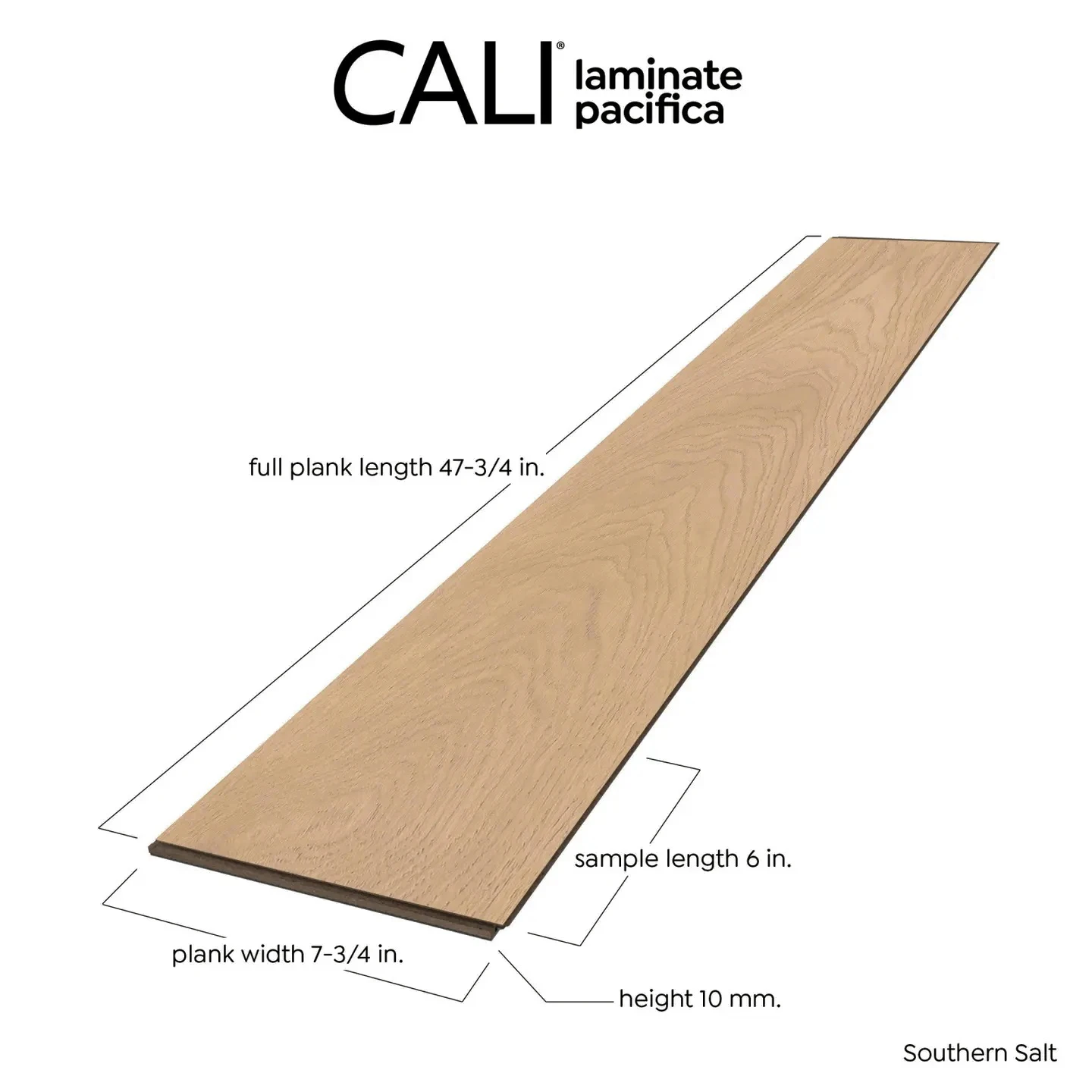 Cali Floors Pacifica Collection - Southern Salt - 10mm - 7.69" x 47.81" Waterproof Laminate With Attached Pad 0300 SQFT Price : 2.09