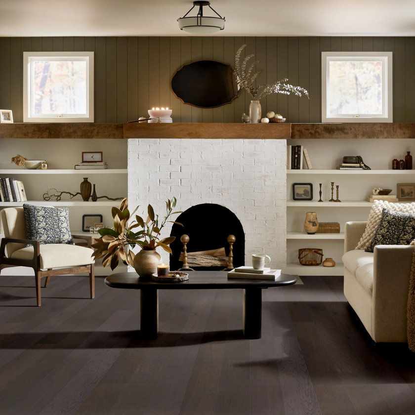 Shaw Form Fit Fedora Hickory 6.38" Wide 1/2" Thick Wire Brushed Engineered Hardwood 05104