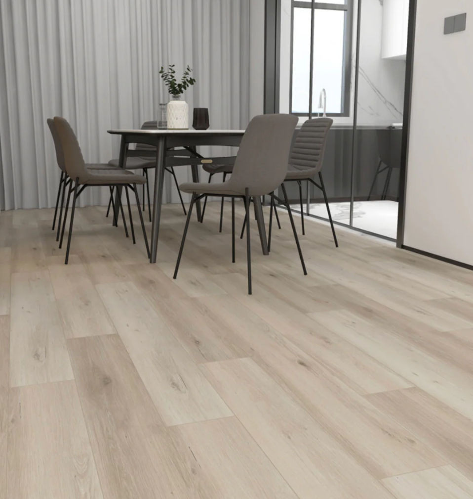 Prestige  Impact Collection - Bloomington SPC Rigid Core Waterproof Flooring 7" x 60" Waterproof Luxury Vinyl Plank Flooring with Attached Pad BLOOM room