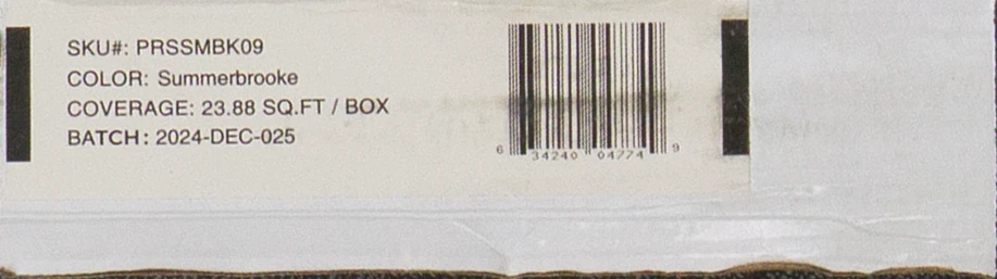 Prestige Impact Collection - Summerbrooke SPC Rigid Core Waterproof Flooring 7" x 60" Waterproof Luxury Vinyl Plank Flooring with Attached Pad SUMMER SQFT Price : 3.39 label